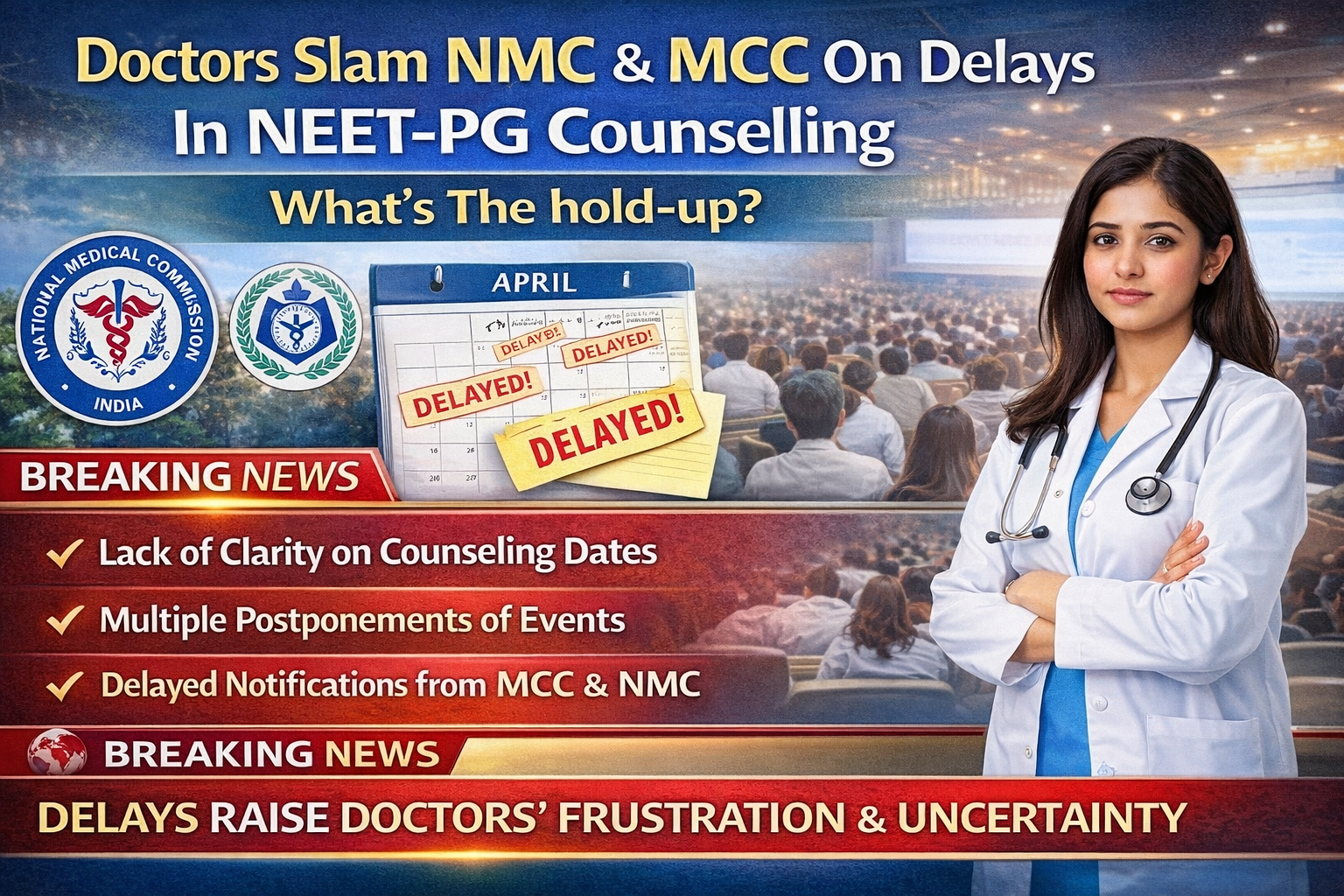Doctors Slam NMC & MCC On Delays In NEET-PG Counselling – What’s The hold up